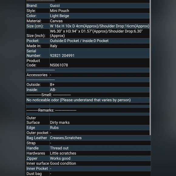 Flash Sale Auth Gucci GG Plate Canvas Leather Beige WhiteMini Pouch BAG - Picture 16 of 16